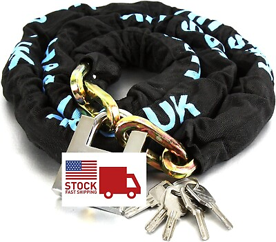 #ad 3 Feet Bike Chain Lock Heavy Duty Anti Theft Security Chain Lock w 4 Keys 8mmX90 $19.98