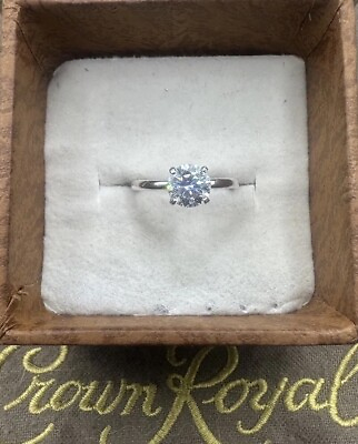 #ad Real Moissanite Charles amp; Colvard 1Ct Vvs1 Ice White Sterling Silver Ring Sz 6 $83.59