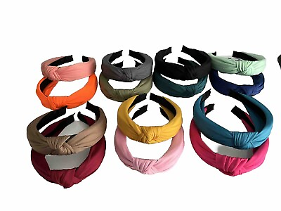 #ad 14 PCS Wide Knotted Hair Headband For Women Silk $12.99