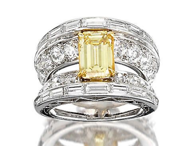 #ad Yellow CZ Ring For Women 925 Sterling Silver Handmade Evening Party Jewelry $256.75