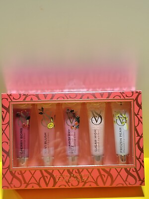 #ad #ad Lip Gloss Set of FLAVOR FAVORITES Victoria#x27;s Secret Berry Kiwi STRAWBERRY SUGAR $28.99