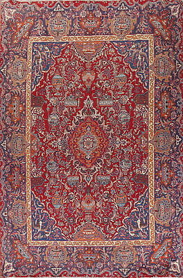 #ad Traditional Red Kashmar Floral Vintage Area Rug 10x13 Wool Hand knotted Carpet $2099.00