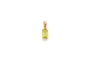 #ad 14k Yellow Gold Peridot Diamond Pendant E7 $89.99