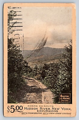 #ad Postcard Boston amp; Maine Railroad $5 Hudson River New York Excursions 1906 AT13 $16.99