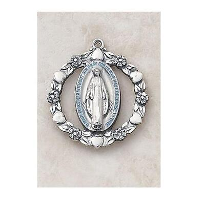 #ad Blue Miraculous Medal A Symbol of Grace Size 1 in Dia with 24 in L Chain $373.99