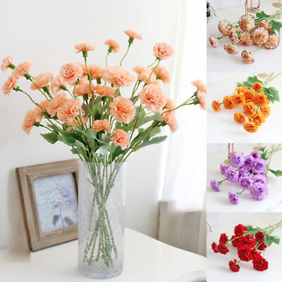 #ad 5Head Artificial Floral Carnation Branch Mother#x27;s Day Gift Flower Home Decor DIY AU $5.54