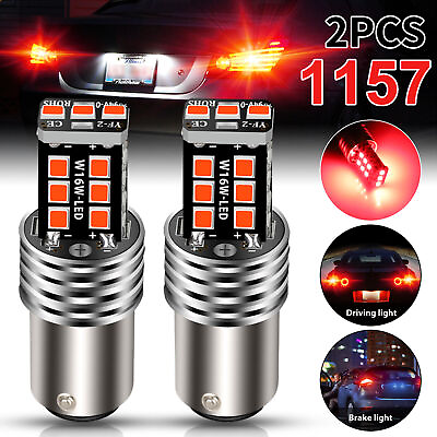 #ad 2X 1157 LED Brake Light Strobe Flashing Safety Stop Tail Parking Bulb Bright Red $6.35