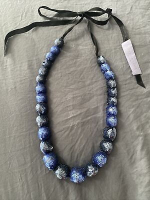 #ad Vera Wang Lavender Label Blue Sequins Collar Single Necklace $100.00