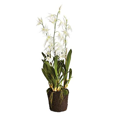 #ad Luxe White Spider Orchid Faux Floral Artificial Plant 44 in Tall Drop In Flowers $310.00
