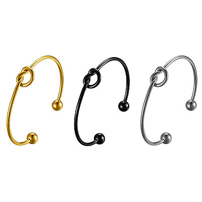 #ad Stainless Steel Women Love Knot Infinity Bracelets Cuff Open Bangle Wristband $8.99