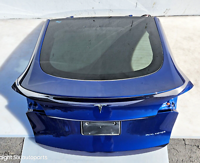 #ad ✅ 20 23 OEM Tesla Model Y Rear Liftgate Trunk Lid Hatch W Tailgate Glass Blue $2499.95