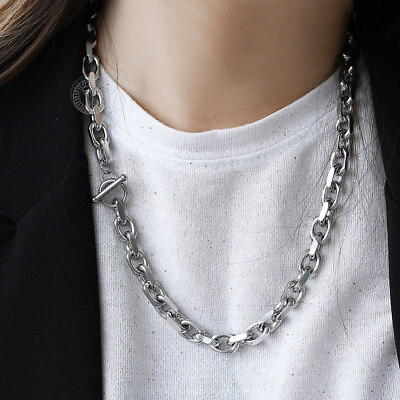 Toggle Necklace Cable Link Chain Necklace for Men Stainless Steel 18 20 24 inch $11.99