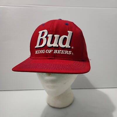 #ad Vintage 1994 Bud King Of Beers Snapback Hat Budweiser Advertisement $19.96