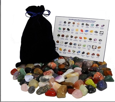 #ad Mixed 101 Plus Stones Lot Assorted Mix of Bulk Natural Mineral Tumbled Gemstone $49.99