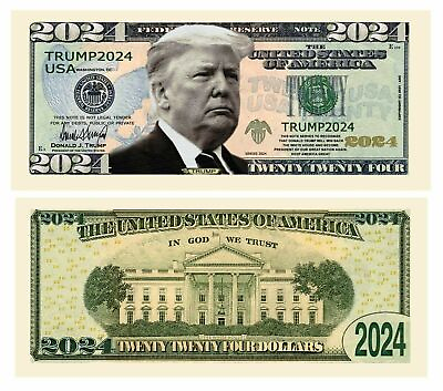 #ad new Re Elect Trump 2024 Dollar Bill Play Funny Money Novelty Note FREE SLEEVE $1.69