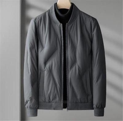 #ad Mens Duck Down Jackets Motor Stand Collar Warm Zipper Big Size Winter Outwear $80.83