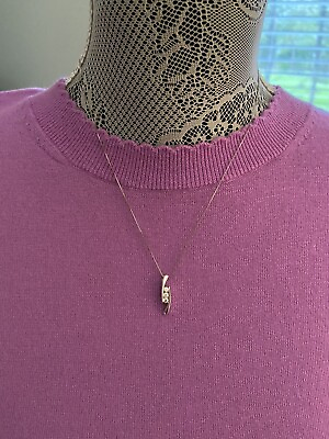 #ad 14k white gold and diamond necklace $285.00