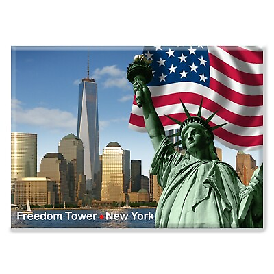 #ad New York City Freedom Tower Liberty NYC Souvenir Refrigerator Photo Gift Magnet $3.99