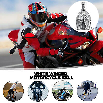 #ad 1pcs White Winged Motorcycle Bell Angel Guardian Biker Riding Bell $8.20