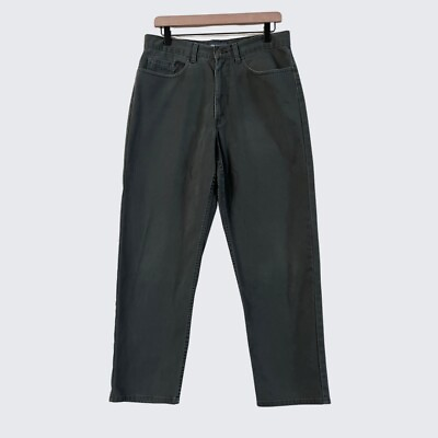 #ad Eddie Bauer Men#x27;s Dark Green Denim Jeans Size 33 x 30 Casual Preppy Vintage $8.95