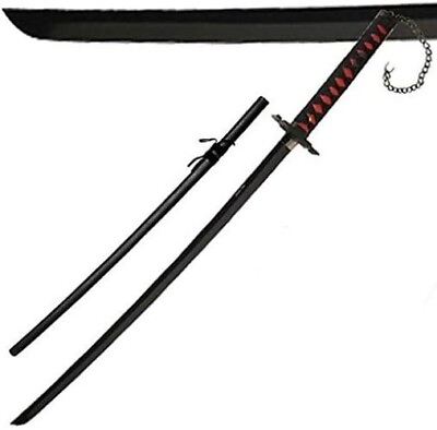 #ad Japanese Anime Ichigo Tensa Bankai Sword High Gloss Black Stainless Steel Blade C $75.99
