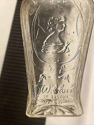 #ad ANTIQUE FANCY WILLOW OF BOSTON PERFUME BOTTLE Embossed $75.00