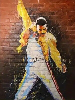 #ad Freddie Mercury Vibrant Graffiti Canvas Art Print 12quot; X 16quot; New $9.85