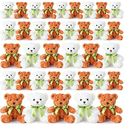 #ad 10 Inch 30 Pcs Plush Bear Stuffed Animals Gifts Soft Plush Bears Toys Bulk Cu... $121.99