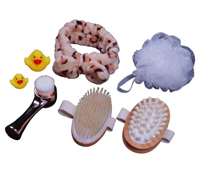 #ad Set of 7 Pcs Luxury Spa Bath Set Includes Bath Massage Brush Body Exfoliating $17.95