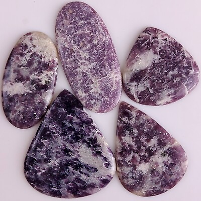 #ad 5Pcs 838Cts Natural Purple Lepidolite Cabochon Loose Gemstone 82x38 54x55mm#486 $22.11