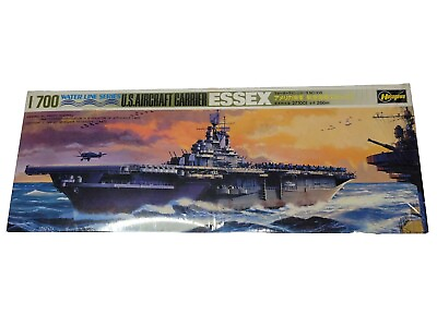 #ad Vintage 1987 Hasegawa US Aircraft Carrier Essex 1:700 Model Kit WL Series $34.00