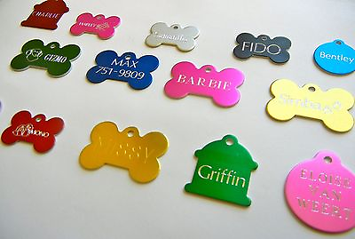 CUSTOM ENGRAVED PERSONALIZED PET TAG ID DOG CAT NAME TAGS DOUBLE SIDE $4.99