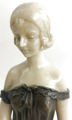 #ad Collectible Bronze Statue *GIFT* Lady Bust Patina Figure Nouveau Victorian Sale $349.00