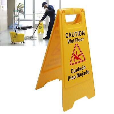 #ad Caution Wet Floor Sign Cleaning In Progress Yellow Warning Cone Hazard Safety US $72.19