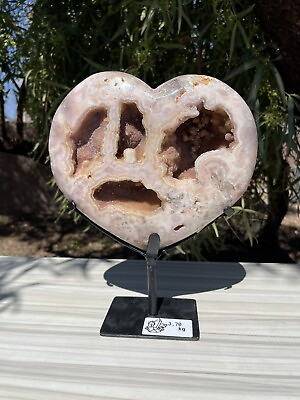 #ad Pink Amethyst Heart on stand 3.70 KG $300.00