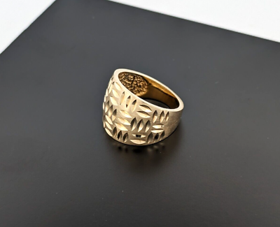 #ad 14k Yellow Gold Diamond Cut Ring 7.1g Size 6 $399.99