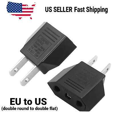 #ad EU Euro Europe to US USA Power Jack Wall Plug Converter Travel Adapter Adaptor $2.89