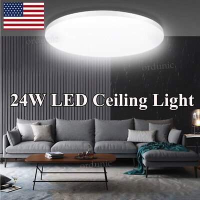 #ad 24W LED Ceiling Down Light Ultra Thin Flush Mount Lamp Fixture 6500K Home New $10.99