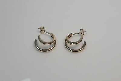 #ad 14K Double Circle Earrings Circle Earrings Round Earring Double Earrings $297.00