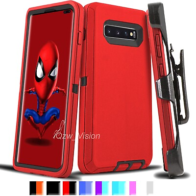 #ad Heavy Dudy Shockproof Case For Samsung Galaxy S10 S10e S10 Cover Belt Clip $10.49