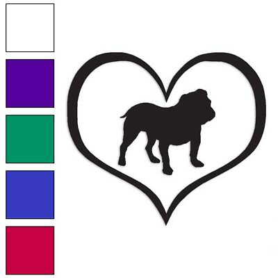 #ad Love English Bulldog Dog Vinyl Decal Sticker Multiple Colors amp; Sizes #1451 $23.95