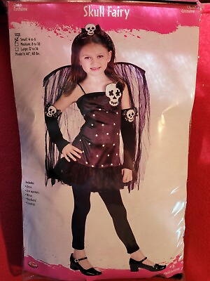 #ad Girls Skull Fairy Halloween Costume Size 4 6 $18.59