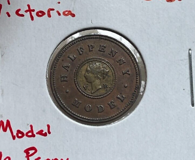 #ad ND 1844 Great Britain Model 1 2 Half Penny Queen Victoria $40.00
