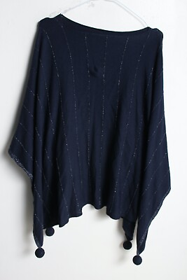 #ad Made In Italy Womens Poncho Pullover Top Blue ONE SIZE C8 GBP 7.99