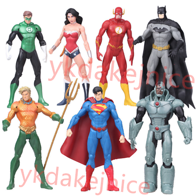 #ad Lot 7PCS DC Comic Justice League Superman Wonder Woman Batman Action Figure Toy $35.99