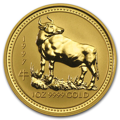 #ad 1997 Australia 1 oz Gold Lunar Ox BU Series I $3046.20