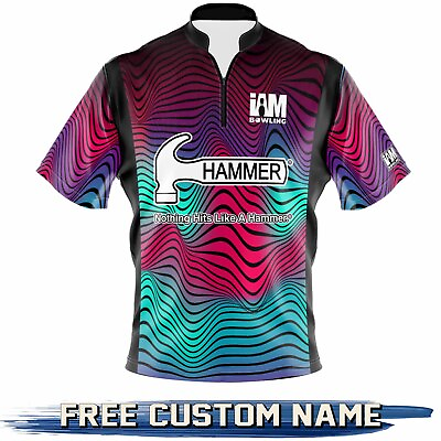 #ad Personalized Hammer Zip Bowling Jersey Design Gift Over Printed Unisex Shirt $36.90