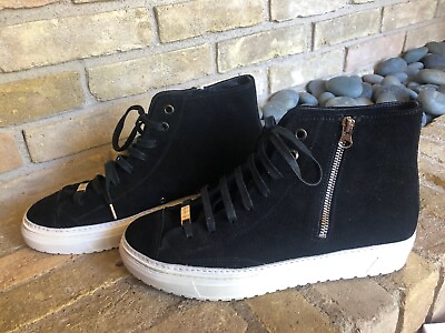 #ad Foundation Footwear Men#x27;s black suede high tops Size 12 Box Shoe Forms $39.99