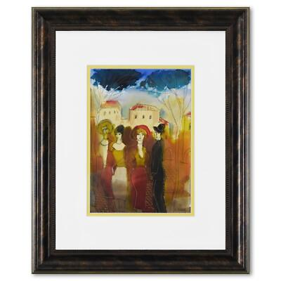 #ad Moshe Leider Framed Original Mixed Media Watercolor Painting Hand Signed $500.00