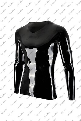 #ad 997 Latex Rubber Gummi V neck long sleeves T shirts shirt Tee customized 0.4mm $89.00